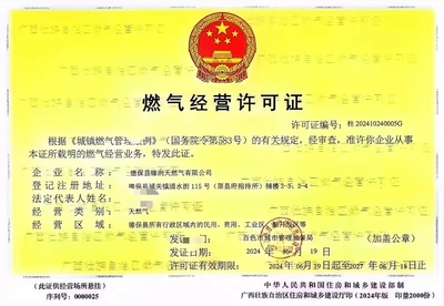 燃气经营许可证桂202410240005G